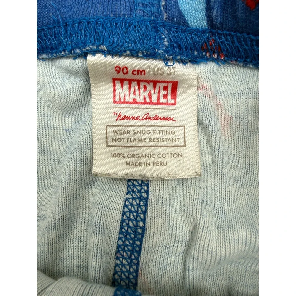 Hanna Andersson Marvel Spider-Man Organic Cotton Pajama‎ Pants Kids 3T Blue